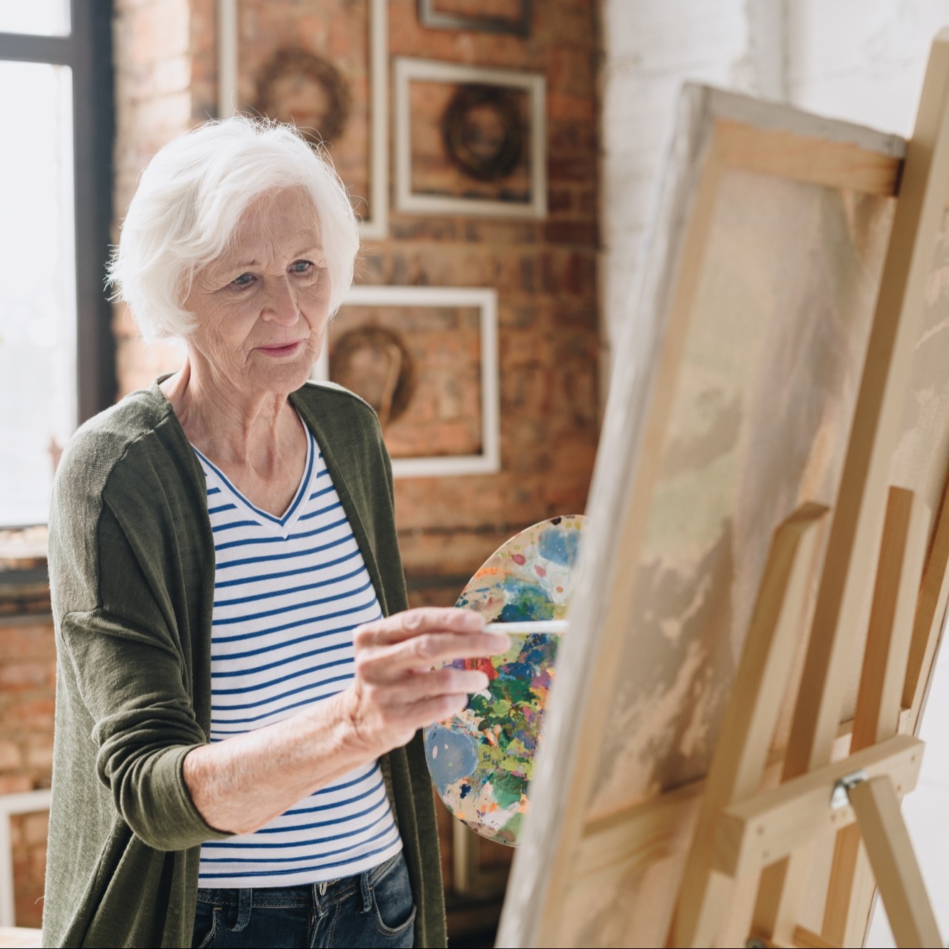 Montessori woman painting